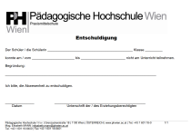 Bild des Entschuldigungsformulars